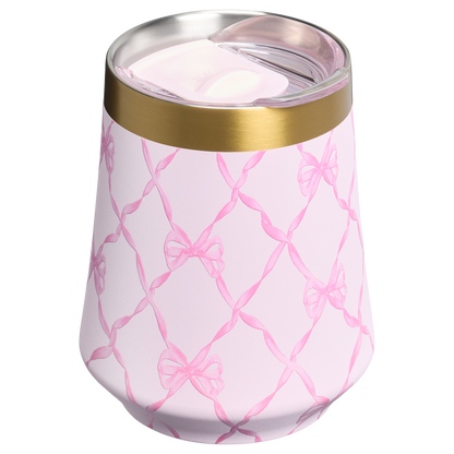 Shatterproof Luxury Stanley 1913 x LoveShackFancy Holiday Reserve Wine Tumbler D367F - Elegant Stemless Vacuum Insulated Wine Tumbler Detail