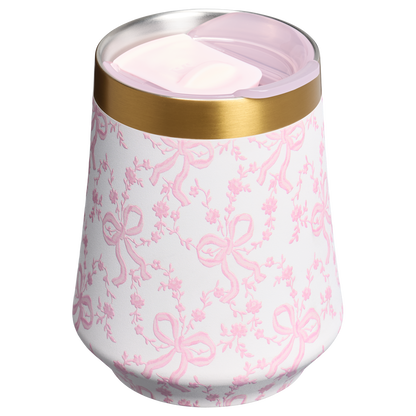 Shatterproof Luxury Stanley 1913 x LoveShackFancy Holiday Reserve Wine Tumbler D367F - Elegant Stemless Vacuum Insulated Wine Tumbler Detail