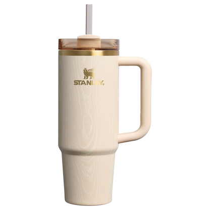 Splash-Resistant FlowState The Cheers & Cheer Quencher H2.0 Flowstate Tumbler D189S - Double-Wall Vacuum Insulated Travel Tumbler with Straw - Birch Woodgrain