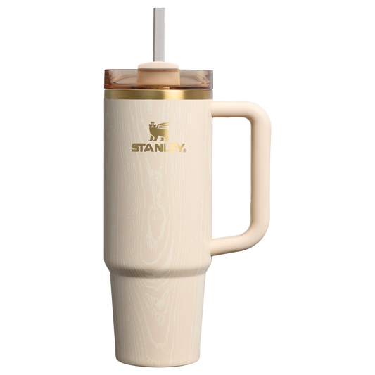 Splash-Resistant FlowState The Cheers & Cheer Quencher H2.0 Flowstate Tumbler D189S - Double-Wall Vacuum Insulated Travel Tumbler with Straw - Birch Woodgrain