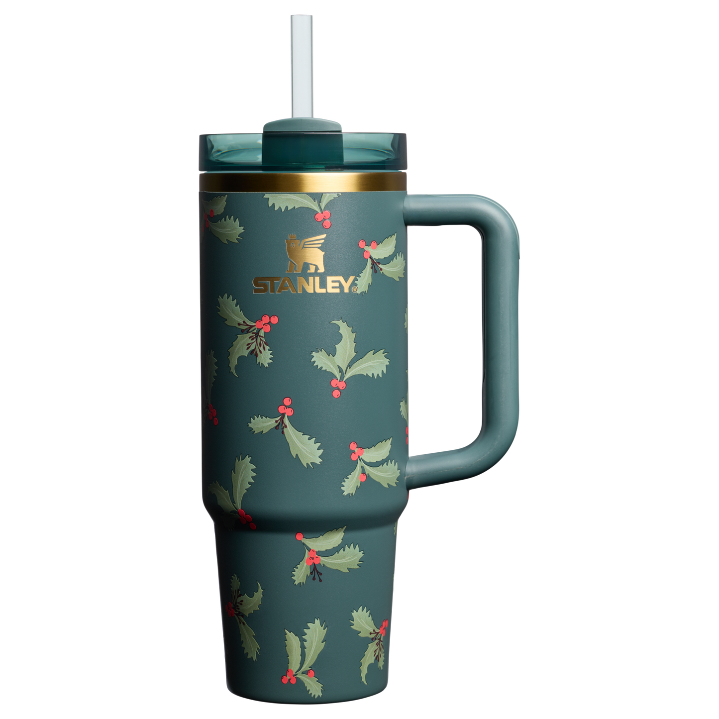Splash-Resistant FlowState The Cheers & Cheer Quencher H2.0 Flowstate Tumbler D189S - Double-Wall Vacuum Insulated Travel Tumbler with Straw - Holiday Botanical