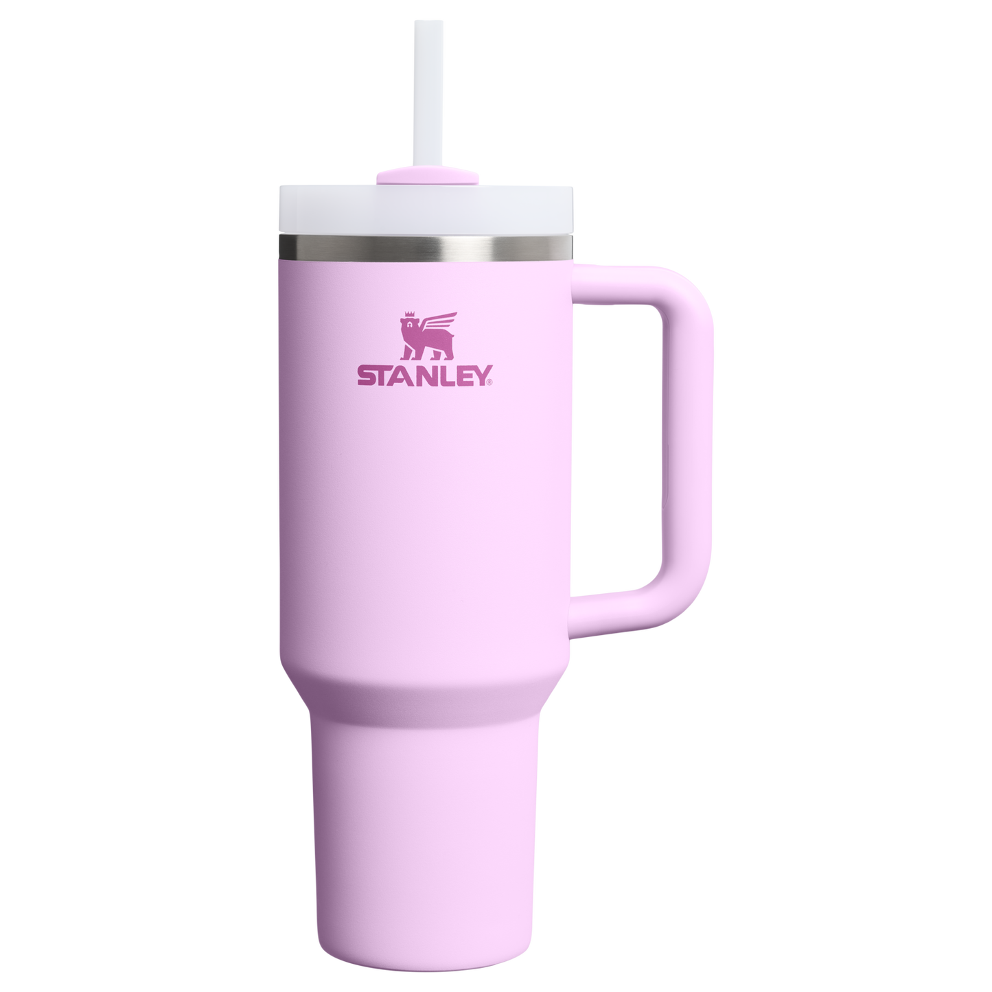 Splash-Resistant FlowState The Quencher H2.0 Flowstate Tumbler  | Stanley Create D332L - 40oz Large Capacity Car-Cup Friendly Quencher - Soft Orchid
