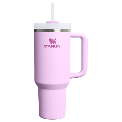 Splash-Resistant FlowState The Quencher H2.0 Flowstate Tumbler  | Stanley Create D332L - 40oz Large Capacity Car-Cup Friendly Quencher - Soft Orchid