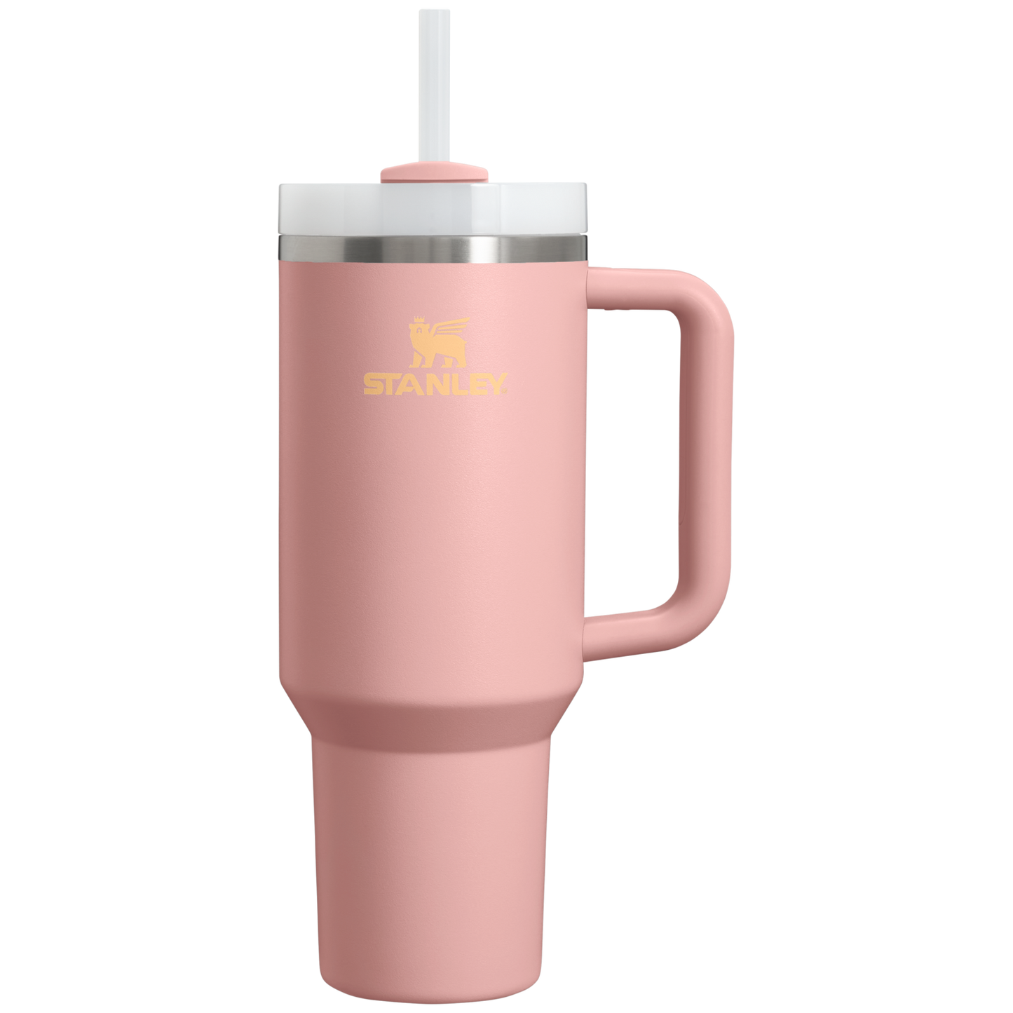 Splash-Resistant FlowState The Quencher H2.0 Flowstate Tumbler  | Stanley Create D332L - 40oz Large Capacity Car-Cup Friendly Quencher - Peach Rose