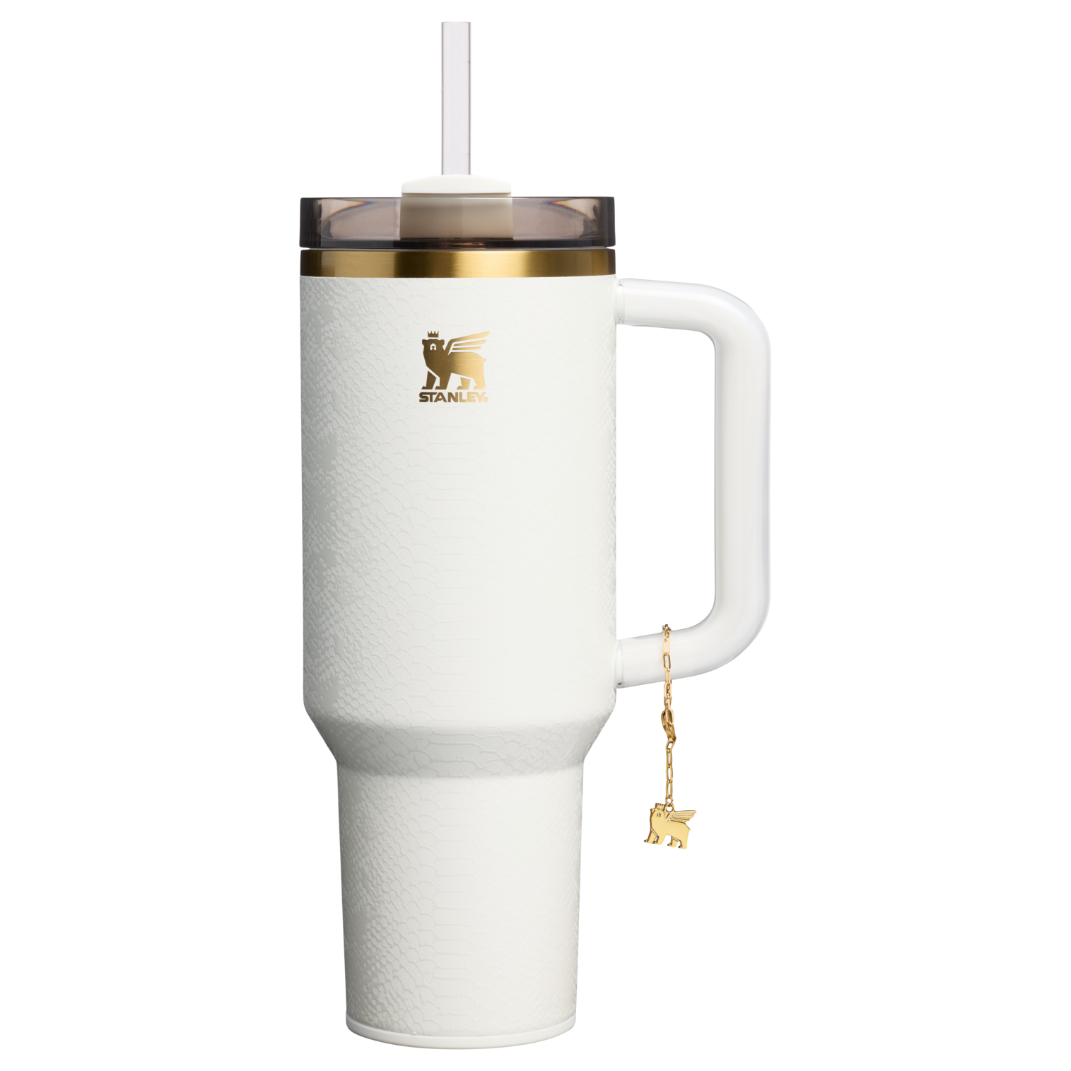 Splash-Resistant FlowState The Quencher Luxe H2.0 Flowstate Tumbler D170A - Premium Stainless Steel Straw Cup for All-Day Hydration - Pale Stone Snakeskin