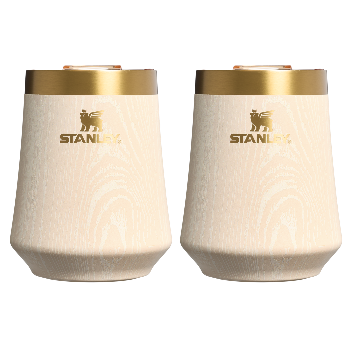Vacuum Insulated Wine The Cheers & Cheer Reserve Wine Tumbler | 2-pack D190T - Elegant Stemless Vacuum Insulated Wine Tumbler - Birch Woodgrain