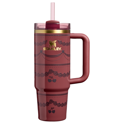 Car-Cup Friendly The Valentine’s Day Quencher H2.0 Flowstate Tumbler D232U - Premium Stainless Steel Straw Cup for All-Day Hydration - Red Velvet Cake