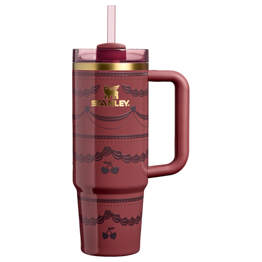 Car-Cup Friendly The Valentine’s Day Quencher H2.0 Flowstate Tumbler D232U - Premium Stainless Steel Straw Cup for All-Day Hydration - Red Velvet Cake