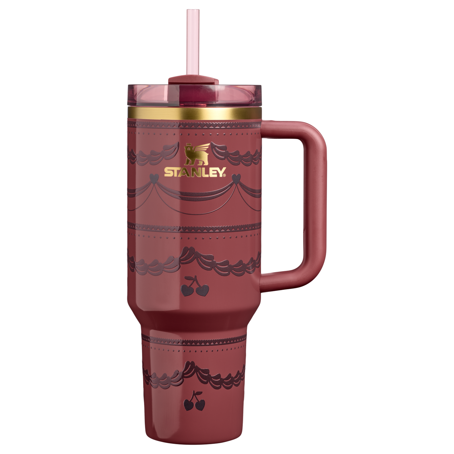 Insulated Travel The Valentine’s Day Quencher H2.0 Flowstate Tumbler D231T - Double-Wall Vacuum Insulated Travel Tumbler with Straw - Red Velvet Cake