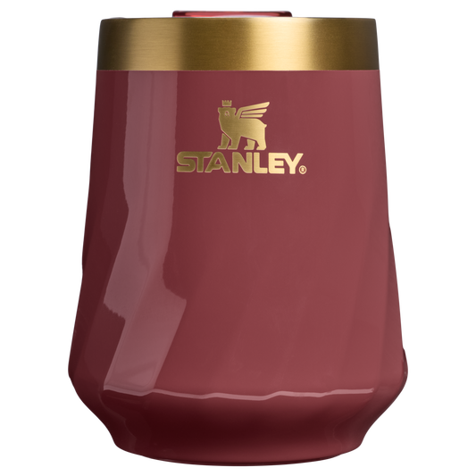 Elegant Stemless The Valentine’s Day Textured Reserve Wine Tumbler D233K - Reserve Collection Stainless Steel Whiskey Cup - Red Velvet Gloss