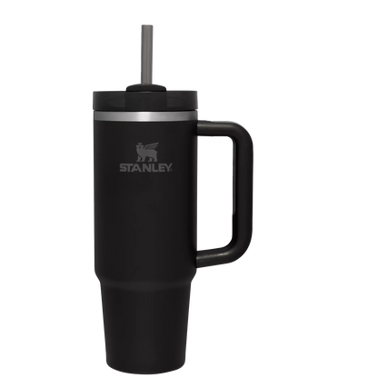 Insulated Travel The Quencher H2.0 Flowstate Tumbler | Stanley Create D331C - Double-Wall Vacuum Insulated Travel Tumbler with Straw - Black